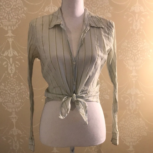 Girl Krazy Light Green Button Down Top - Picture 2 of 6